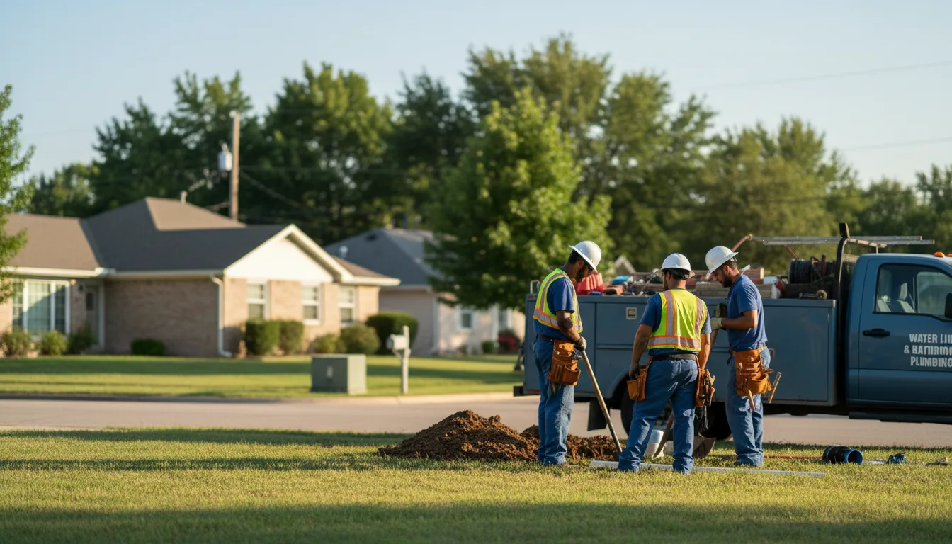 Residential water line and bathroom plumbing service in Bedias, TX